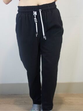 Nina Carter Denim Elastic Waist Jogger Sweatpants
